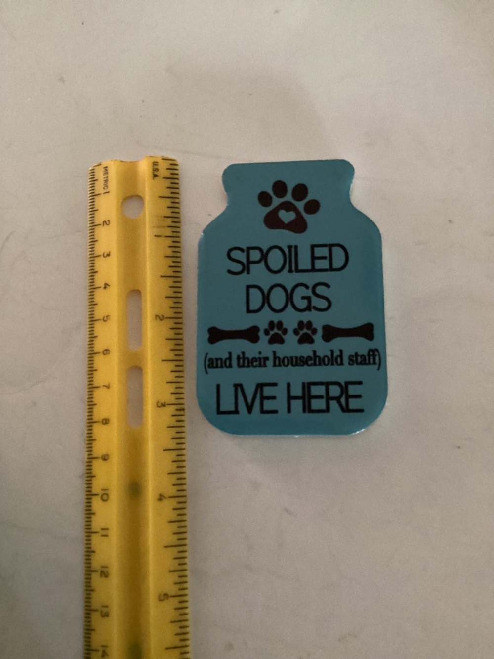 White Best Friends With Paws treat storage can and Spoiled Dogs Magnet - Picture 3 of 4